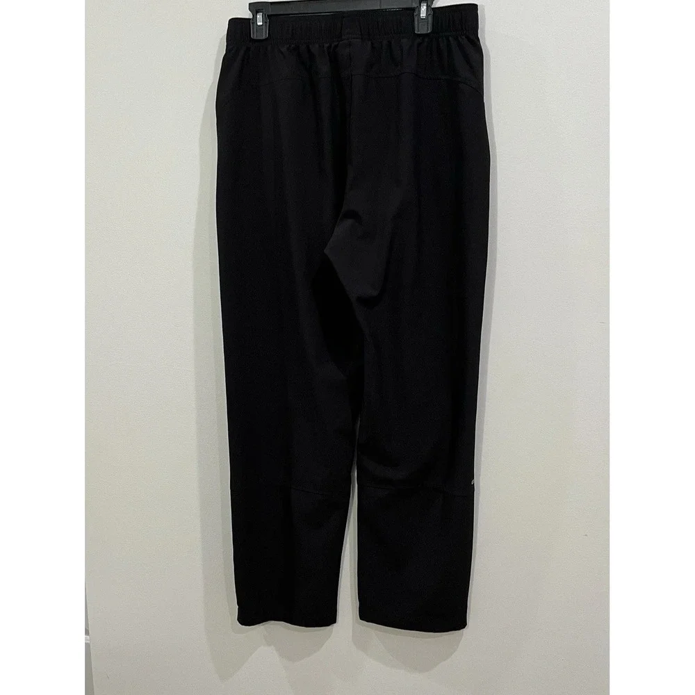 Free Country Men's Black Ankle Zip Micro-Tech Blue Accents Pants Large Y2K